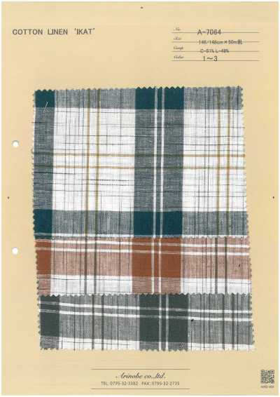 A-7064 Cotone lino 'Ikat'