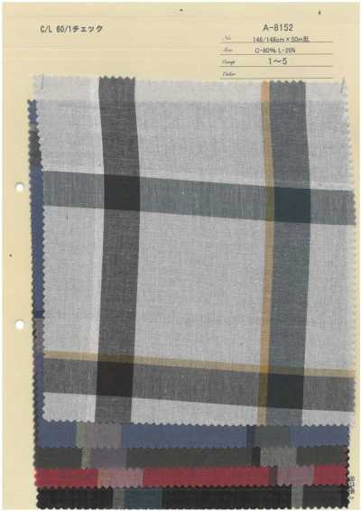 A-8152 Quadro in cotone/lino 60/1