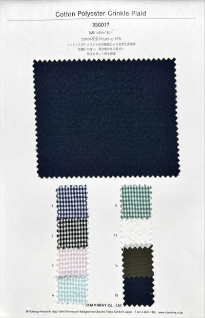 3SG017 Tartan stropicciato in cotone/poliestere