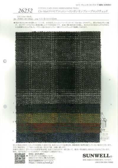 26252 Clo-Mor Cotone spina di pesce a quadri a blocchi sfumati