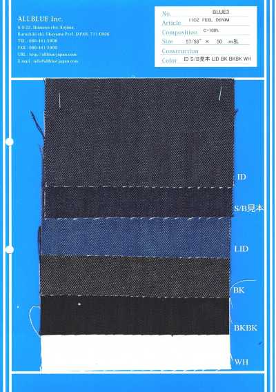 BLUE3 12 Oz denim naturale