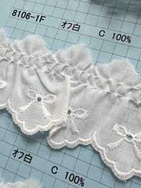 8106-1F Pizzo Volant Di Cotone Kyowa Lace Sottofoto