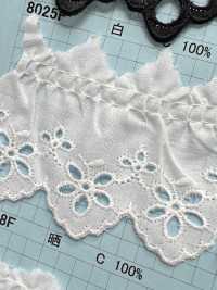 8025F Pizzo Volant Di Cotone Kyowa Lace Sottofoto