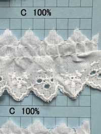 3866-1F Pizzo Volant Di Cotone Kyowa Lace Sottofoto