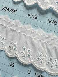 23476F Pizzo Volant Di Cotone Kyowa Lace Sottofoto