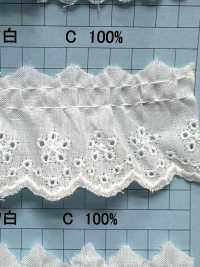 23704-1F Pizzo Volant Di Cotone Kyowa Lace Sottofoto