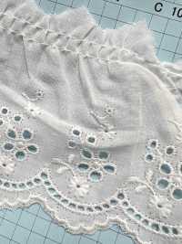 3423-1F Pizzo Volant Di Cotone Kyowa Lace Sottofoto