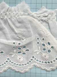 3423-1F Pizzo Volant Di Cotone Kyowa Lace Sottofoto