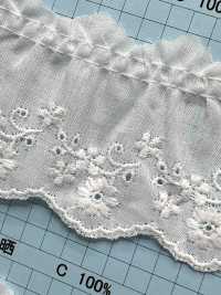 23709-1F Pizzo Volant Di Cotone Kyowa Lace Sottofoto