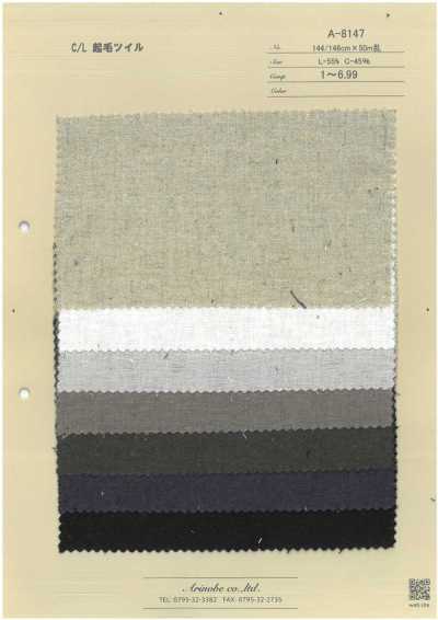 A-8147 Twill spazzolato cotone/lino