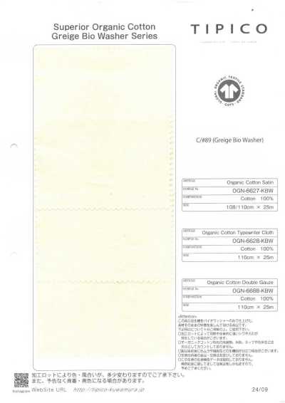 OGN-6628-KBW Tessuto organico Typewriter 60/1