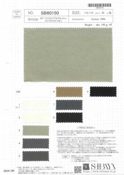 SB60150 30/1 Twill Triplo Lavaggio