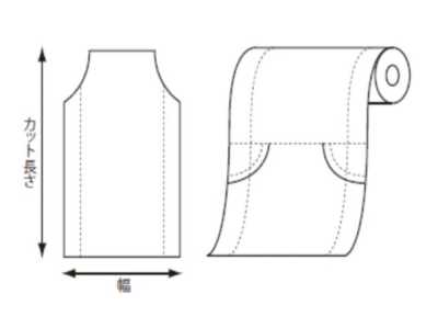 41461 Copertura per rotoli a soffietto tipo largo in PE 580/680 mm x 1000 mm