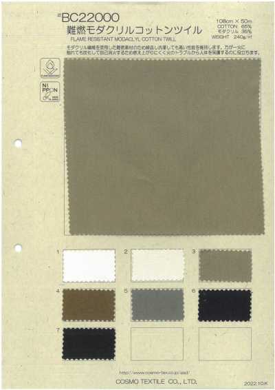 BC22000 Twill di cotone modacrilico ritardante di fiamma