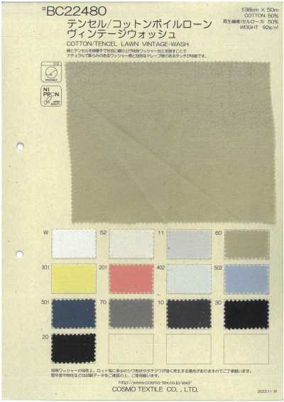 BC22480 Voile/Batista Tencel/Cotone lavaggio vintage
