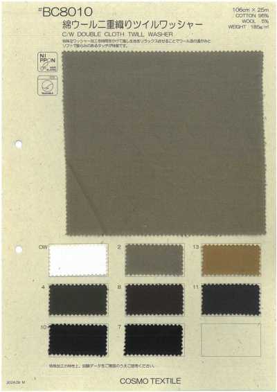 BC8010 Twill a doppia tessitura in cotone e lana con finitura lavata