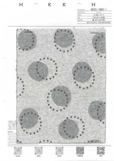 8025-1865-1 Jacquard a pois a 3 colori in maglia
