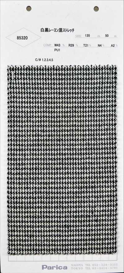 85320 Stretch misto rayon bianco e nero