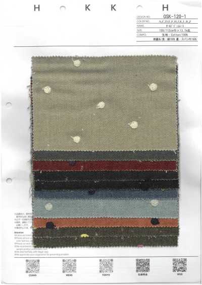 OSK-120-1 Merletto denim vintage a piccoli pois