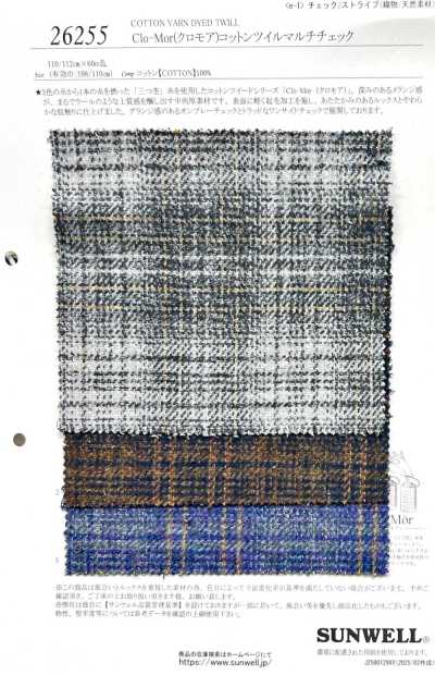 26255 Clo-Mor (Clo-Mor) Twill di cotone a quadri multipli