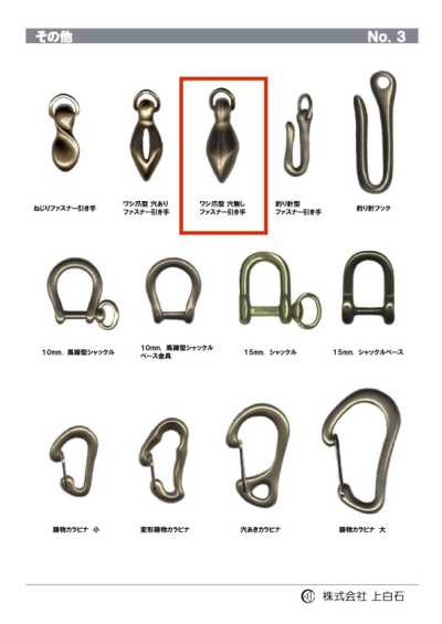 E-C-ZIPPER-PULL Tirazip senza foro artiglio d’aquila