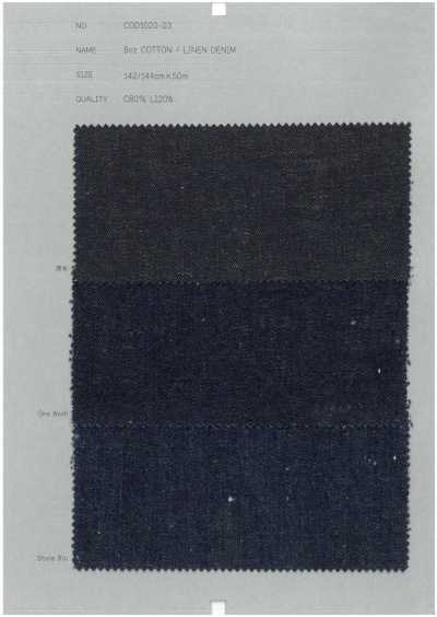 COD1020-03 Denim in cotone/lino da 8 oz