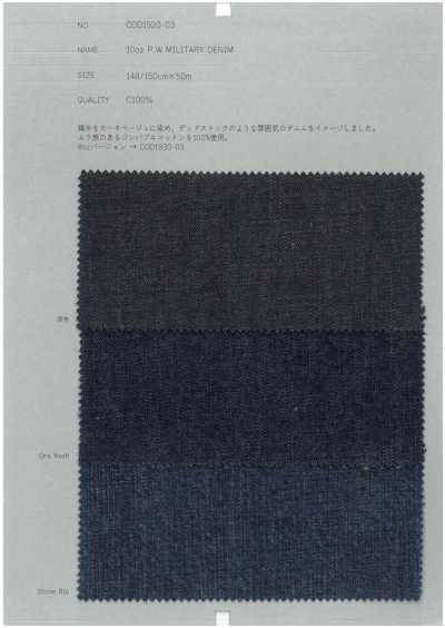 COD1920-03 Denim militare P.W. da 10oz