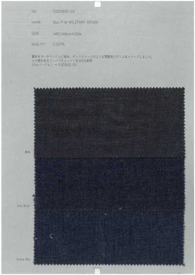 COD1930-03 Denim militare P.W 8 oz