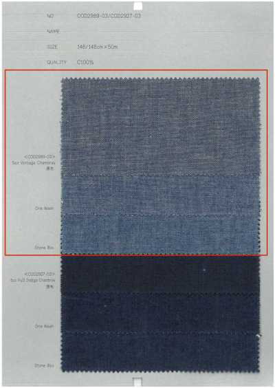 COD2989-03 Chambray vintage 5 oz
