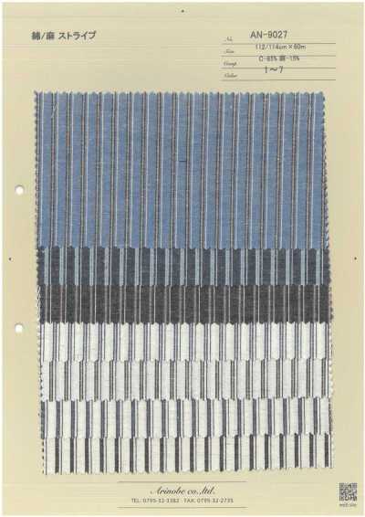 AN-9027 Cotone lino a righe