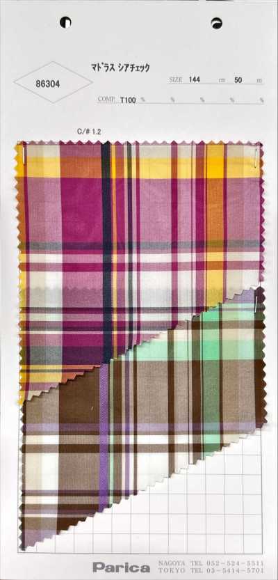 86304 Madras trasparente a quadretti