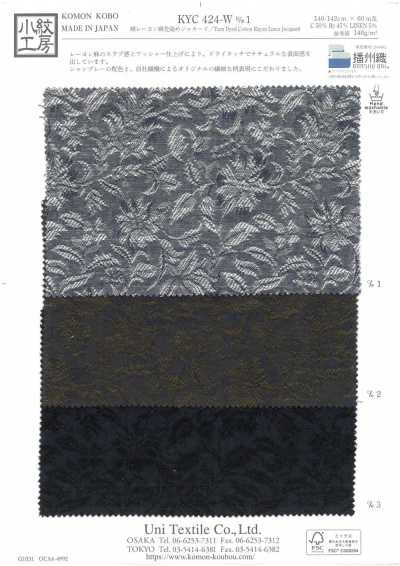 KYC424-W-D1 Jacquard tinto in filo in cotone, rayon e lino