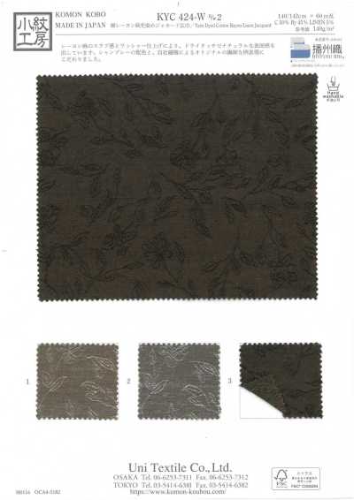 KYC424-W-D2 Jacquard in cotone, rayon e lino tinto in filo a grande larghezza