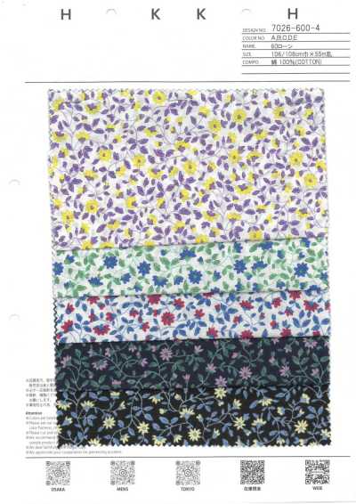 7026-600-4 Batista 60s con piccoli fiori arrotondati