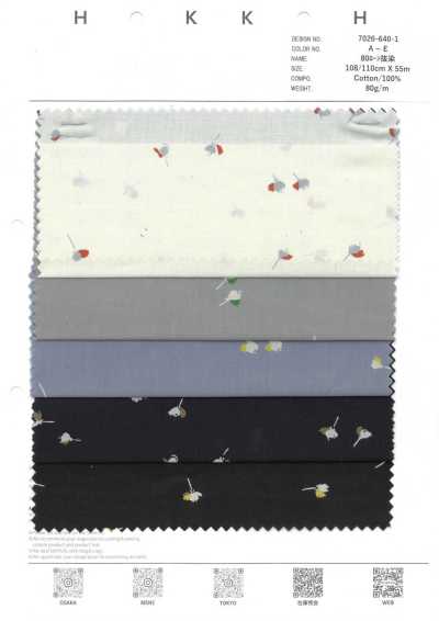 7026-640-1 80 Lawn con fiori sparsi stampa discharge