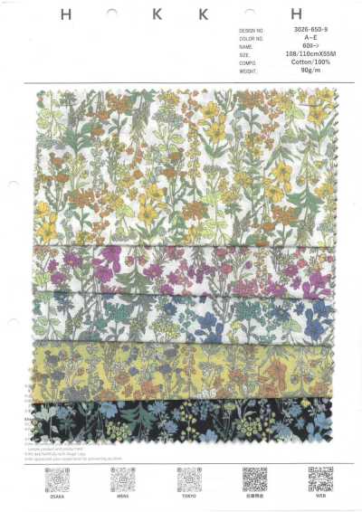 3026-650-9 Batista 60s, piccoli fiori a fili tirati