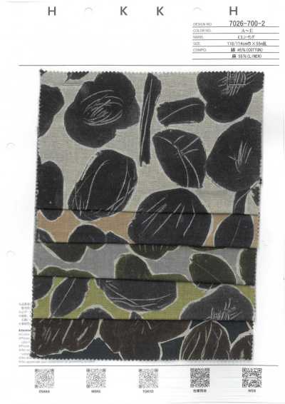 7026-700-2 CL tela grezza fiori tondi