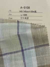 A-5108 100% Lino, Motivo A Quadri Madras[Tessile / Tessuto] ARINOBE Sottofoto