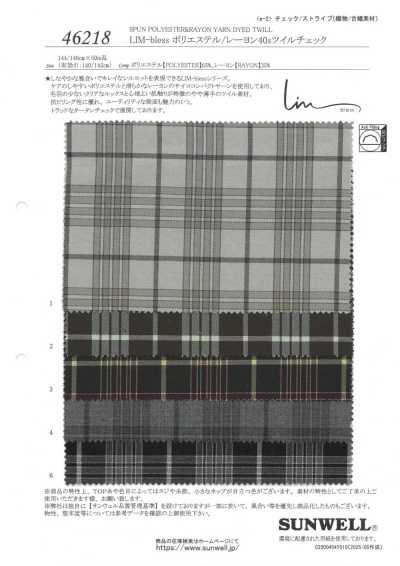 46218 LIM-bless Poliestere/Rayon Twill a quadri 40s
