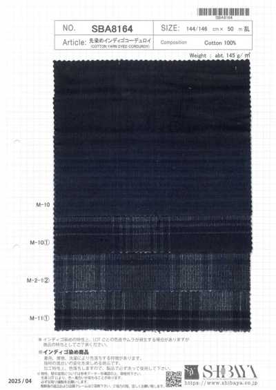 SBA8164 Velluto a coste tinto in filo indaco