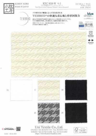 KYC859-W-D1 T/C. Jacquard elastico tinto in filo