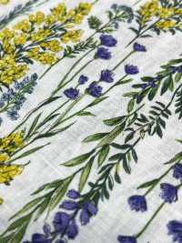 8026-790-1 Lino Loomstate A Righe A Fiori[Tessile / Tessuto] HOKKOH Sottofoto