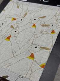 KTS7116 Tessuto In Lino Con Stampa Di Pinguini Densi[Tessile / Tessuto] Sottofoto