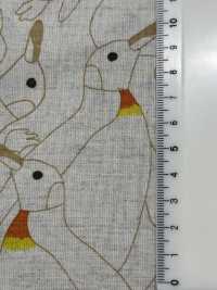 KTS7116 Tessuto In Lino Con Stampa Di Pinguini Densi[Tessile / Tessuto] Sottofoto
