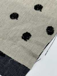 ON43698ID Ricamo In Lino E Denim Tipo Lino, 4 Pollici, A Pois (Stile Indaco)[Tessile / Tessuto] Oharayaseni Sottofoto
