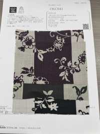 OKC041 60/Stampa Di Lino A Righe Con Fiori Nostalgici[Tessile / Tessuto] Oharayaseni Sottofoto