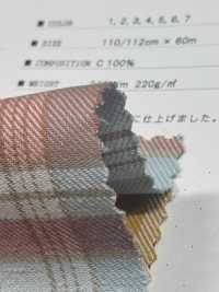 CH-6347 Twill Garzato Vintage A Quadri[Tessile / Tessuto] Tessuto Kuwamura Sottofoto