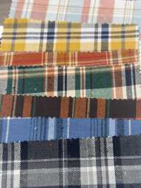 CH-6347 Twill Garzato Vintage A Quadri[Tessile / Tessuto] Tessuto Kuwamura Sottofoto