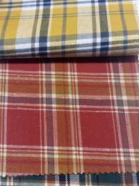 CH-6347 Twill Garzato Vintage A Quadri[Tessile / Tessuto] Tessuto Kuwamura Sottofoto