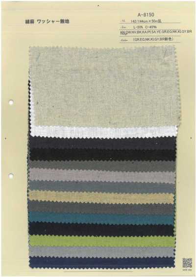 A-8150 Tinta unita in cotone e lino, finitura lavata